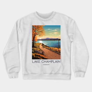 A Pop Art Travel Print of Lake Champlain - Vermont - US Crewneck Sweatshirt